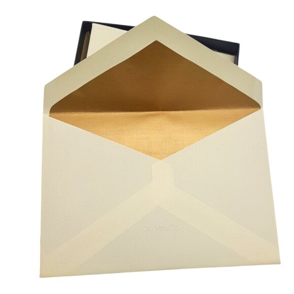 Crane & Co. 'E' Monogram Gold Initial Black Stationary W/ Envelopes 20 Count. - Picture 4 of 5